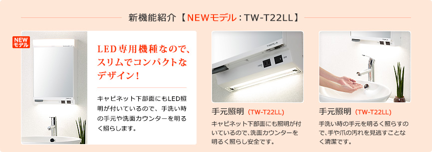 玄関先迄納品 RP東プラ 洗面化粧台 LEDライト付き ミラーキャビネット 32.2×66.5cm TW-T55L